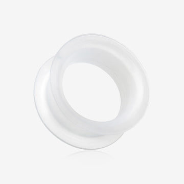 A Pair of Ultra Thin Flexible Silicone Ear Skin Double Flared Tunnel Plug-Clear